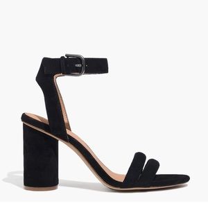 Madewell “The Rosalie” High-Heel Sandal in Black Suede - Size 8M